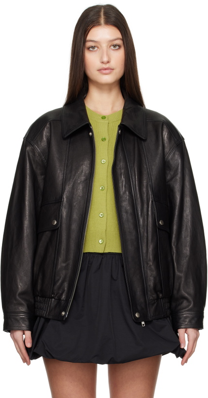 Photo: Dunst Black Oversized Vintage Leather Jacket