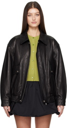 Dunst Black Oversized Vintage Leather Jacket