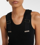 Loewe Ribbed-knit cotton-blend tank top
