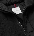 Moncler - Feyder Panelled Fleece and Quilted Shell Hooded Down Jacket - Black