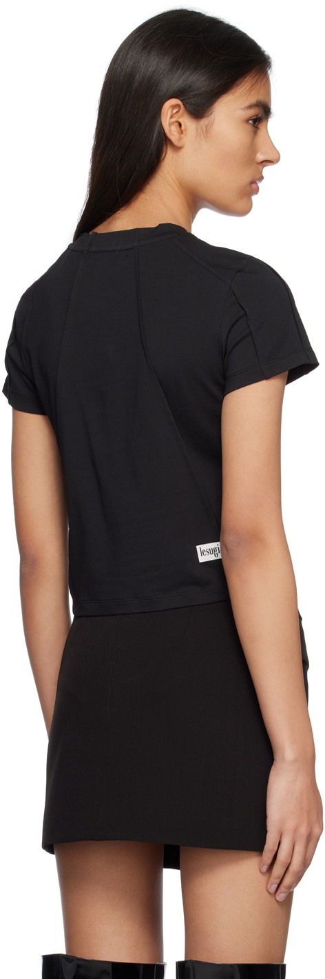 lesugiatelier Black Disordered Pintuck T-Shirt
