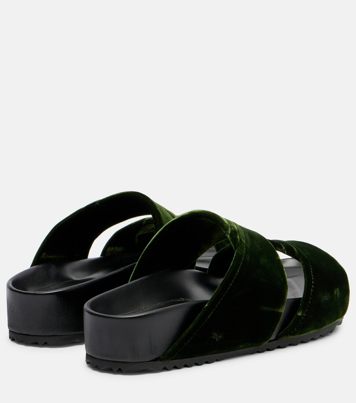 Dries Van Noten Leather-trimmed velvet slides