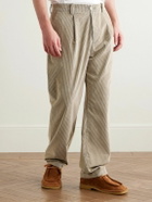 The Elder Statesman - Straight-Leg Pleated Cotton-Corduroy Trousers - Neutrals