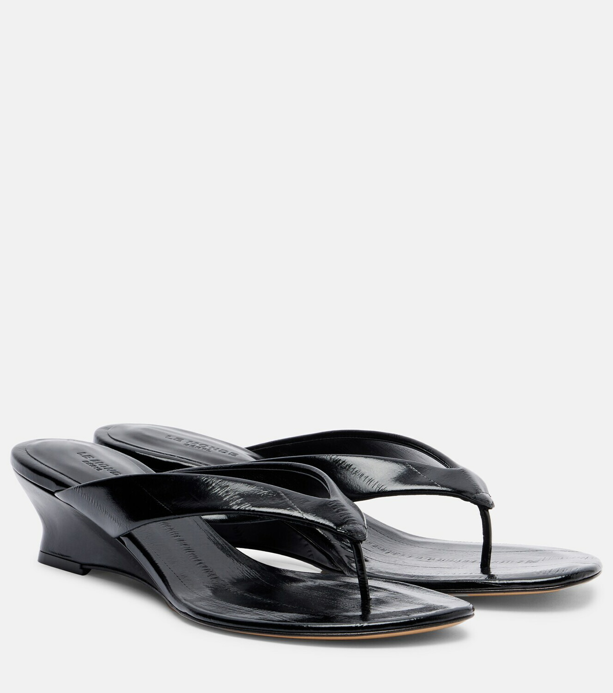 Le Monde Béryl Micro Wedge leather thong sandals