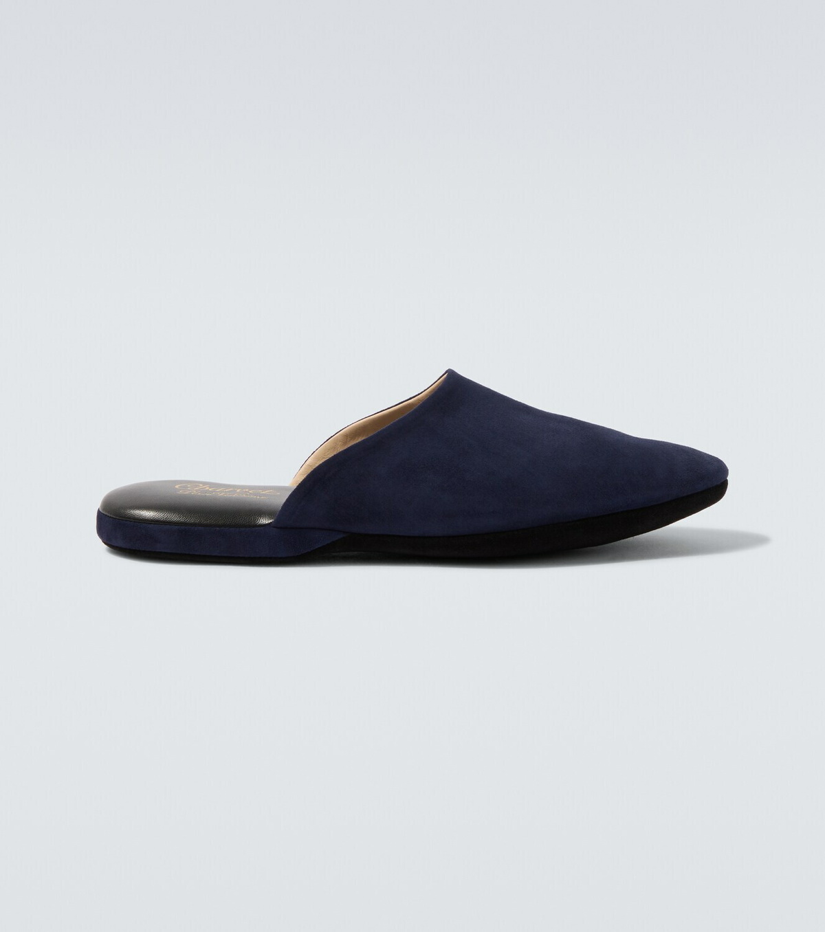 Charvet Leather-lined suede slippers