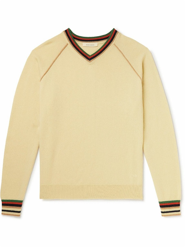 Photo: Wales Bonner - Striped Cashmere Sweater - Yellow