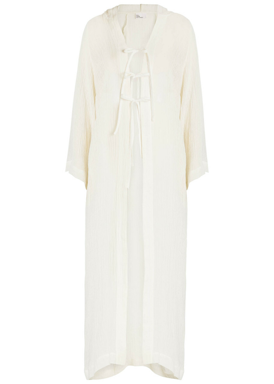 Lisa Marie Fernandez Linen-blend Maxi Beach Cape White