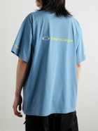 Balenciaga - Oversized Logo-Embroidered Cotton-Jersey T-Shirt - Blue