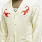 Fucking Awesome Men's Embroidered Scorpion Cardigan in Cream