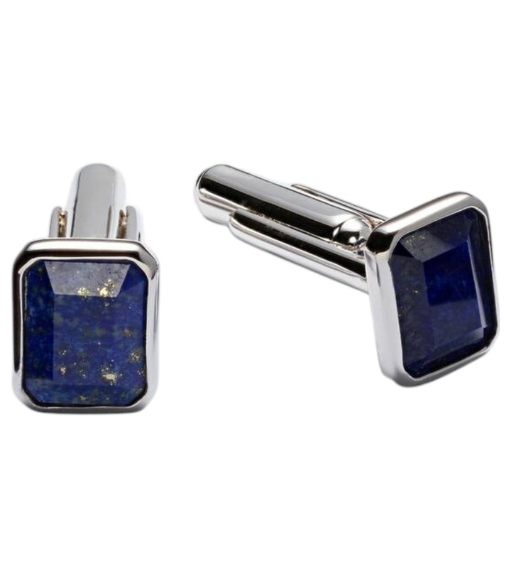 Photo: Mateo Sterling silver cufflinks with lapis lazuli