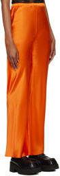 Silk Laundry Orange Flare Lounge Pants