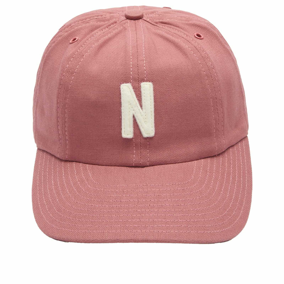 Norse Projects Men's Light Canvas Felt N 8 Panel Cap in Cowhide 