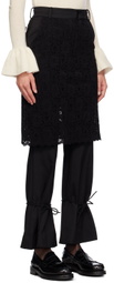 Rokh Black Tailored Lace Skirt Trousers