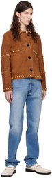 Meryll Rogge Brown Studded Suede Jacket