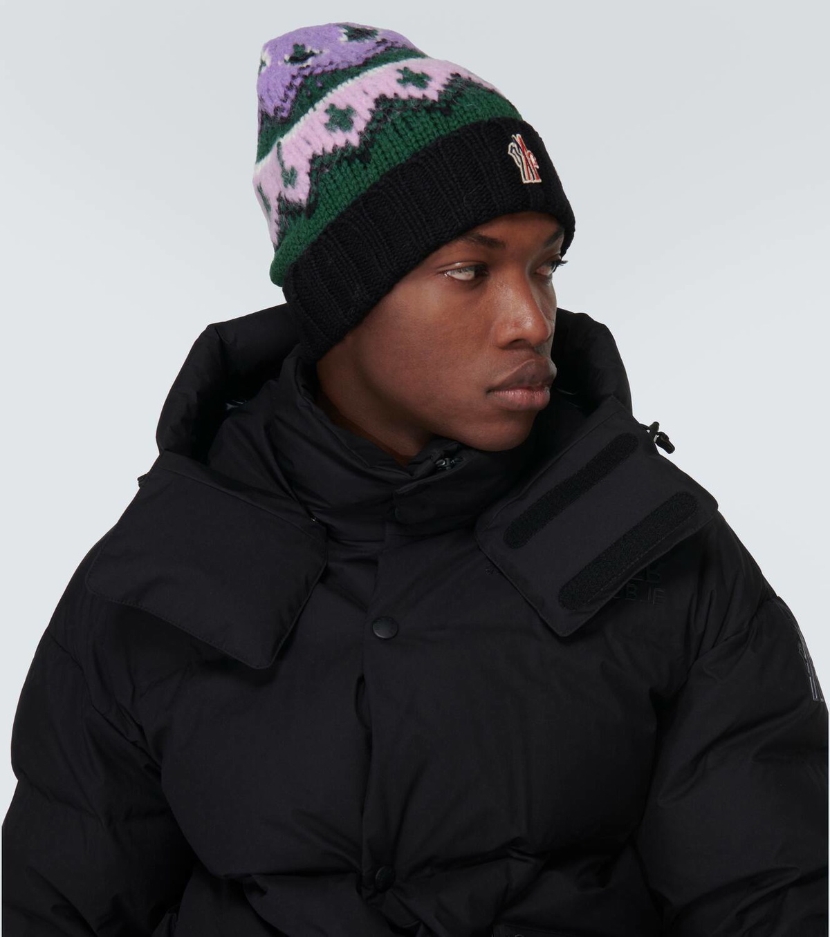 Moncler Grenoble Intarsia wool-blend beanie Moncler Grenoble display picture 3