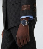 Gucci - G-Timeless leather and stainless steel watch
