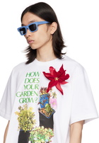 JW Anderson SSENSE Exclusive Blue Rectangle Sunglasses