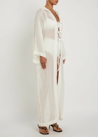 Lisa Marie Fernandez Hooded Linen-blend Beach Cover-up White