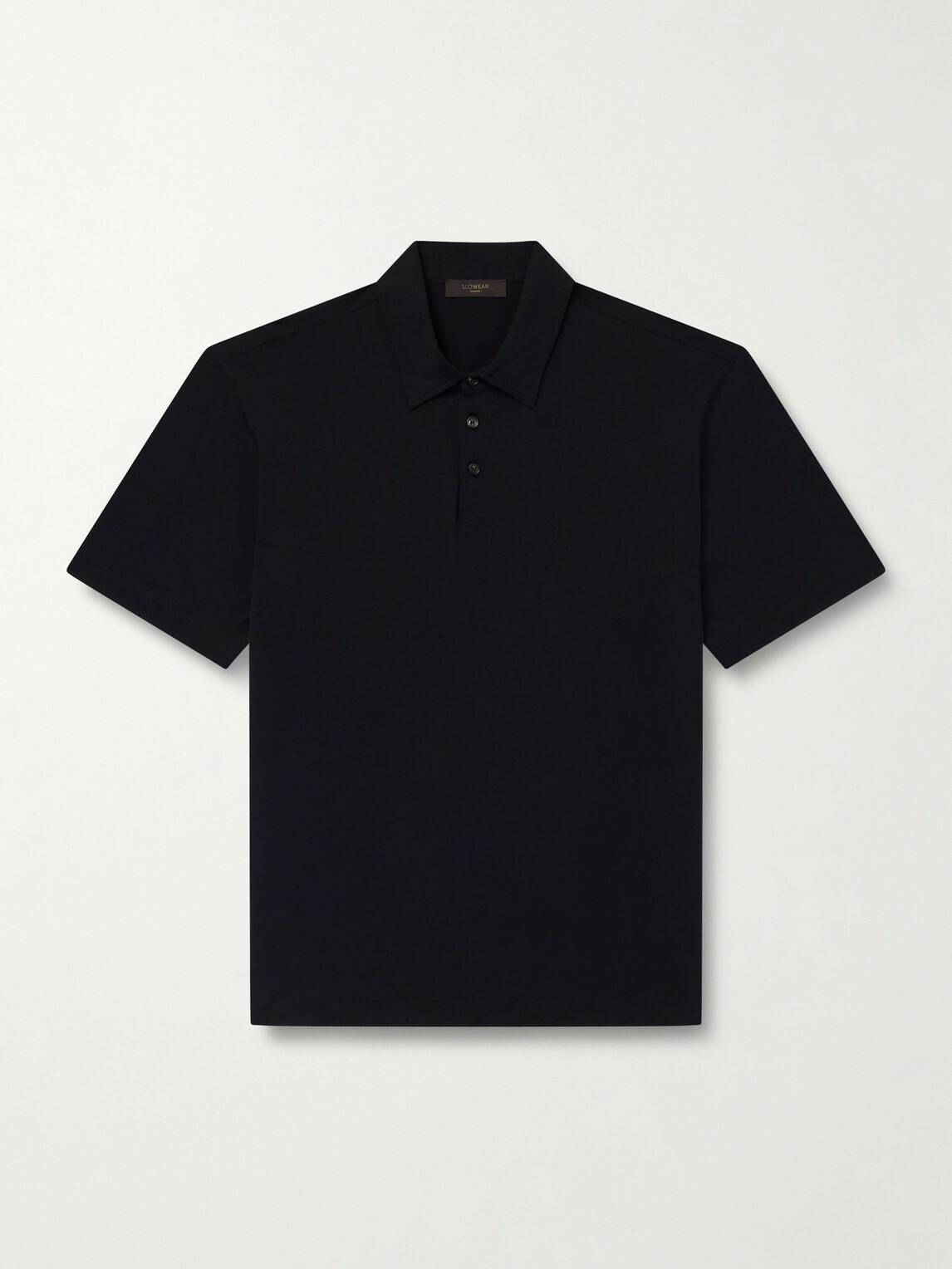 Slowear - Cotton and Silk-Blend Jersey Polo Shirt - Black