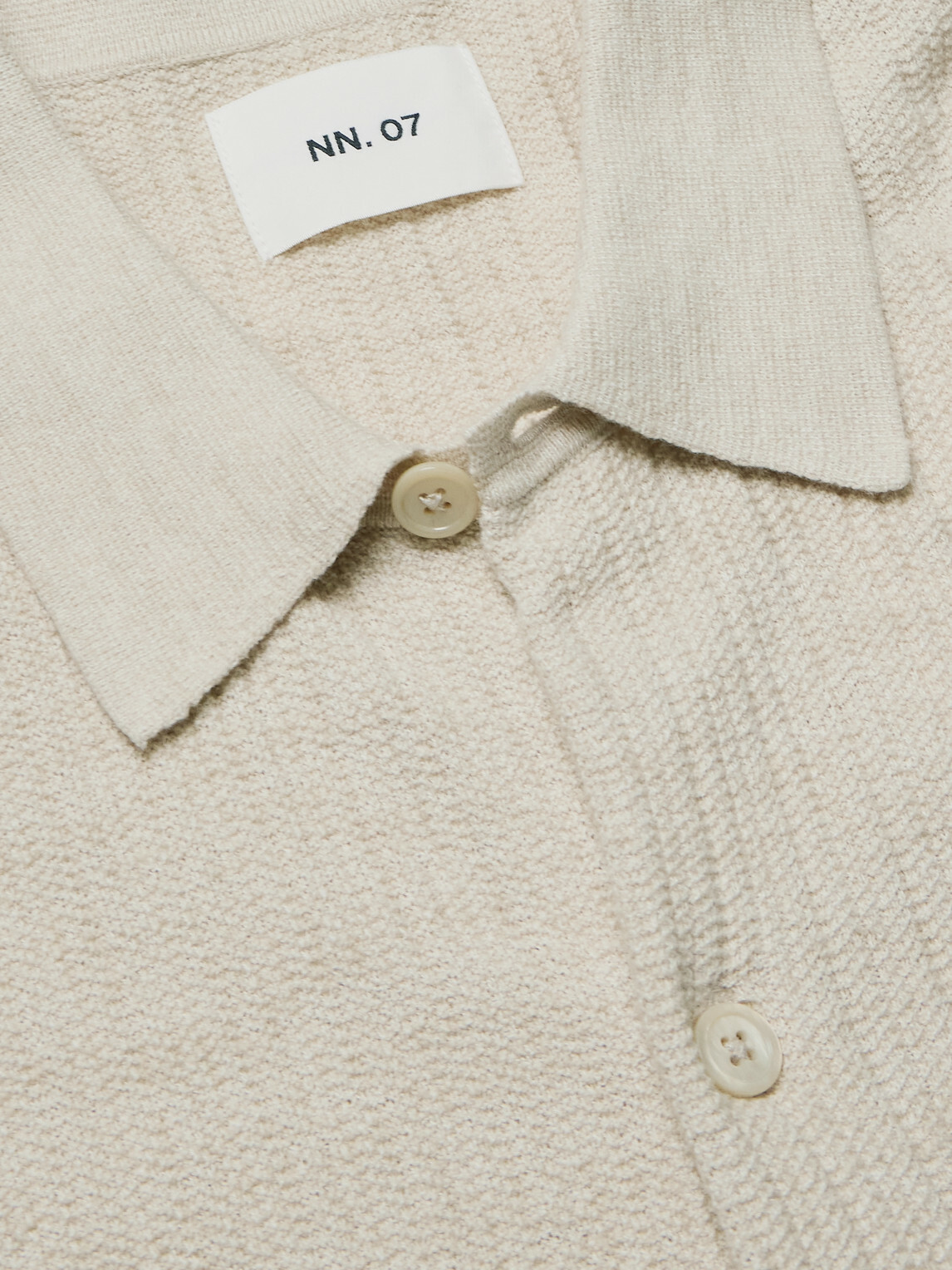 NN07 - Nolan 6695 Textured-Knit Organic Cotton Shirt - Neutrals