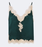 Dôen Kira lace-trimmed silk satin camisole