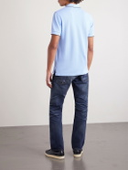 TOM FORD - Contrast-Tipped Lyocell-Piqué Polo Shirt - Blue
