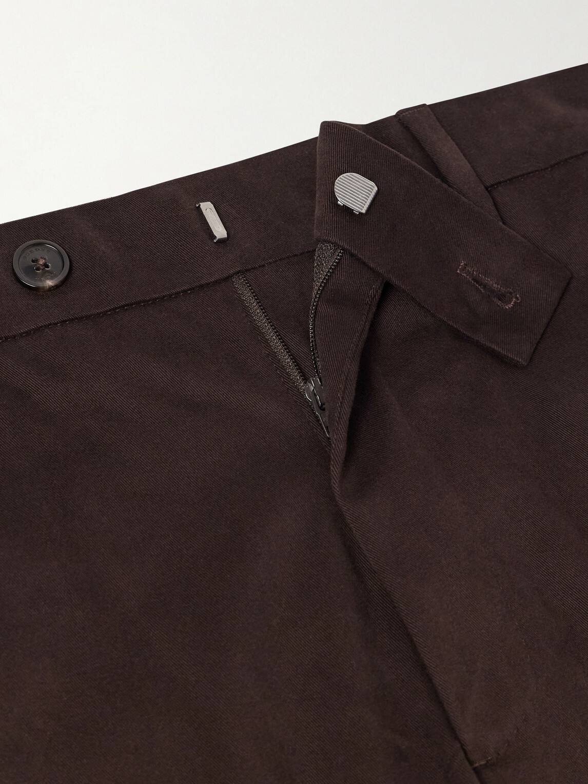 Purdey - Straight-Leg Stretch Cotton-Twill Trousers - Brown