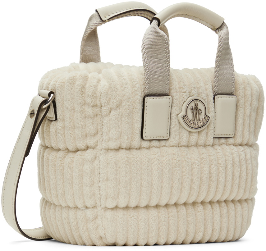 【美品】 MONCLER CARADOC ミニ ハンドバッグ ホワイト ホワイト Caradocトートバッグ : バッグ&スモールアクセサリー