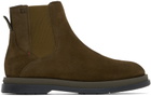 Hugo Khaki Suede Chelsea Boots