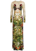 Alice + Olivia Delora Floral-print Jersey Maxi Dress Green