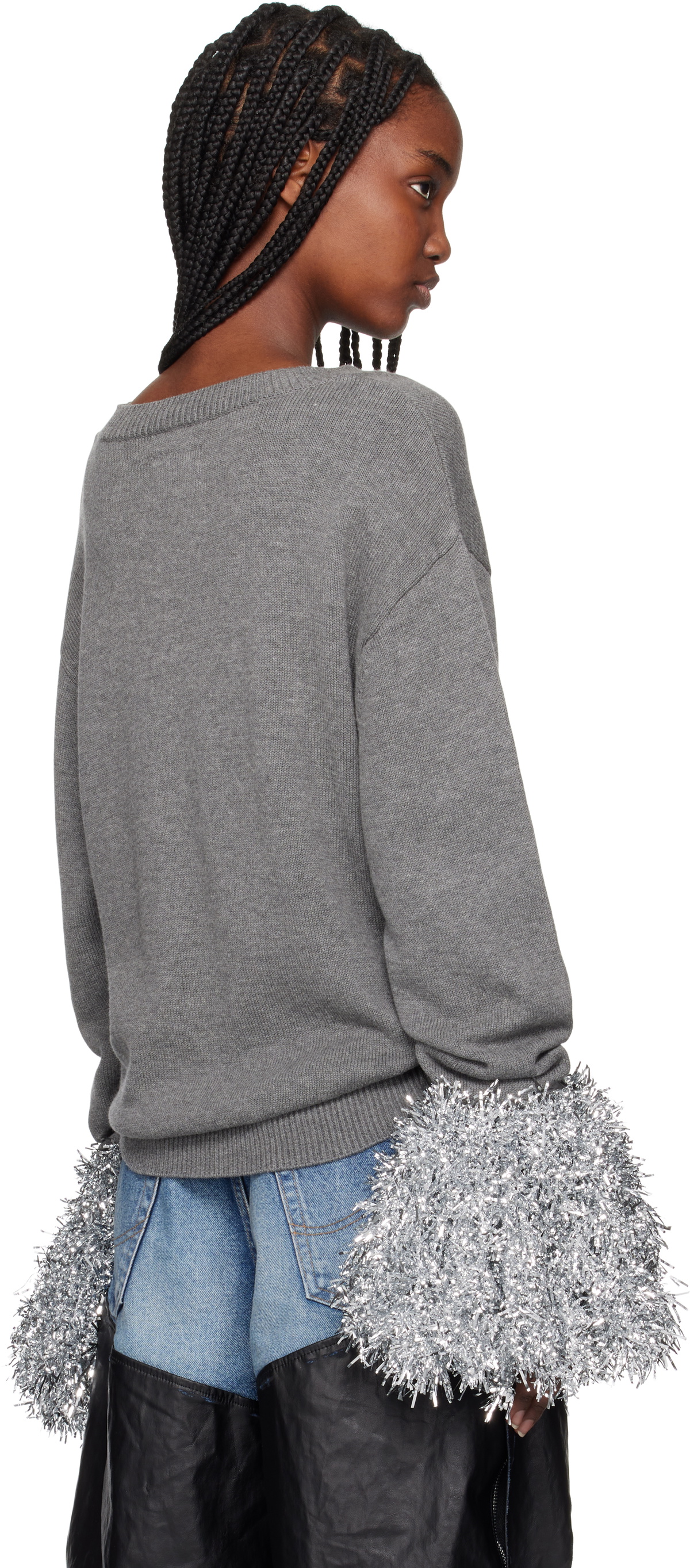 doublet Gray Cheerleading Pompon Sweater