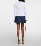 Patou Ribbed-knit cropped cotton sweater