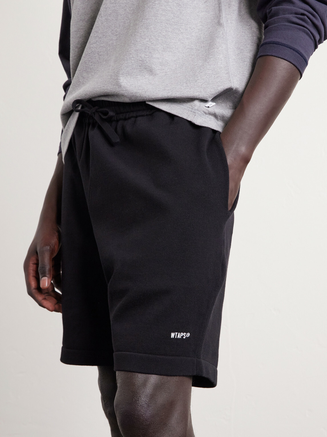 WTAPS - Straight-Leg Logo-Embroidered Cotton-Blend Shorts - Black