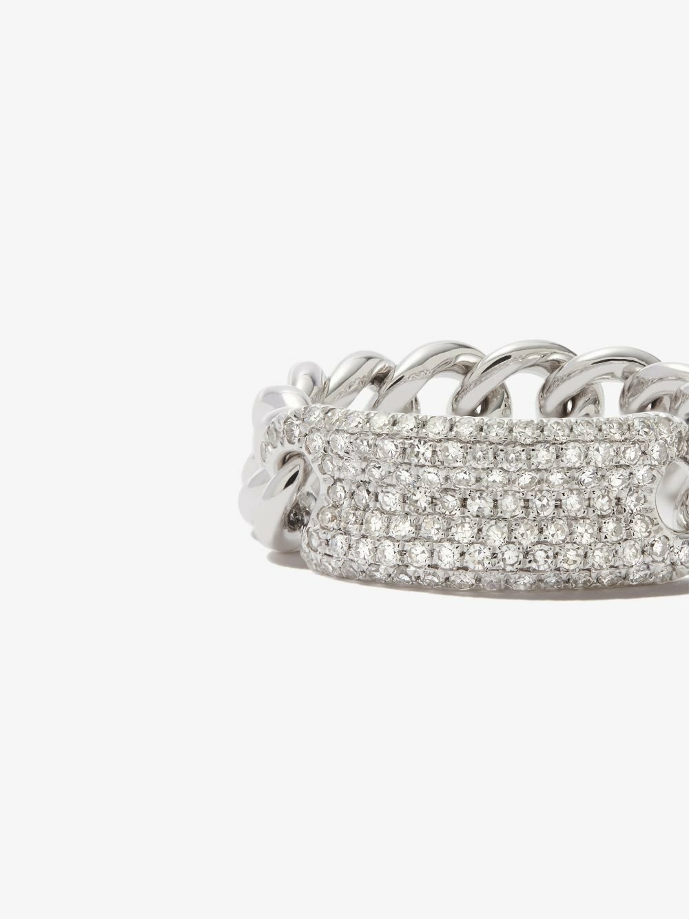 SHAY 18K White Gold ID Mini Link Diamond Ring