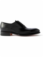 Santoni - Haniel Whole-Cut Leather Oxford Shoes - Black