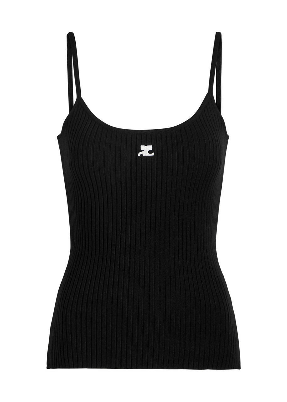 courrèges Women's Reedition Knit Tank Top Black