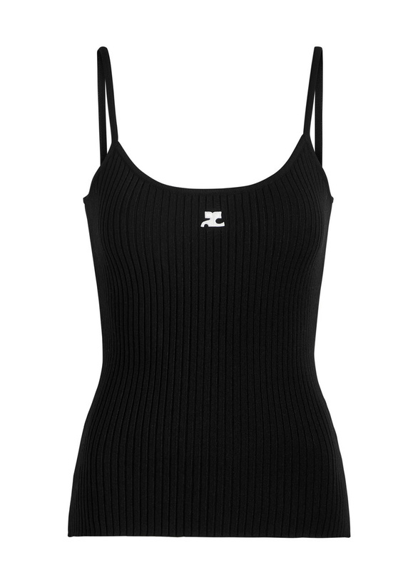 Photo: Courrèges Reedition Logo Ribbed-knit Tank Black