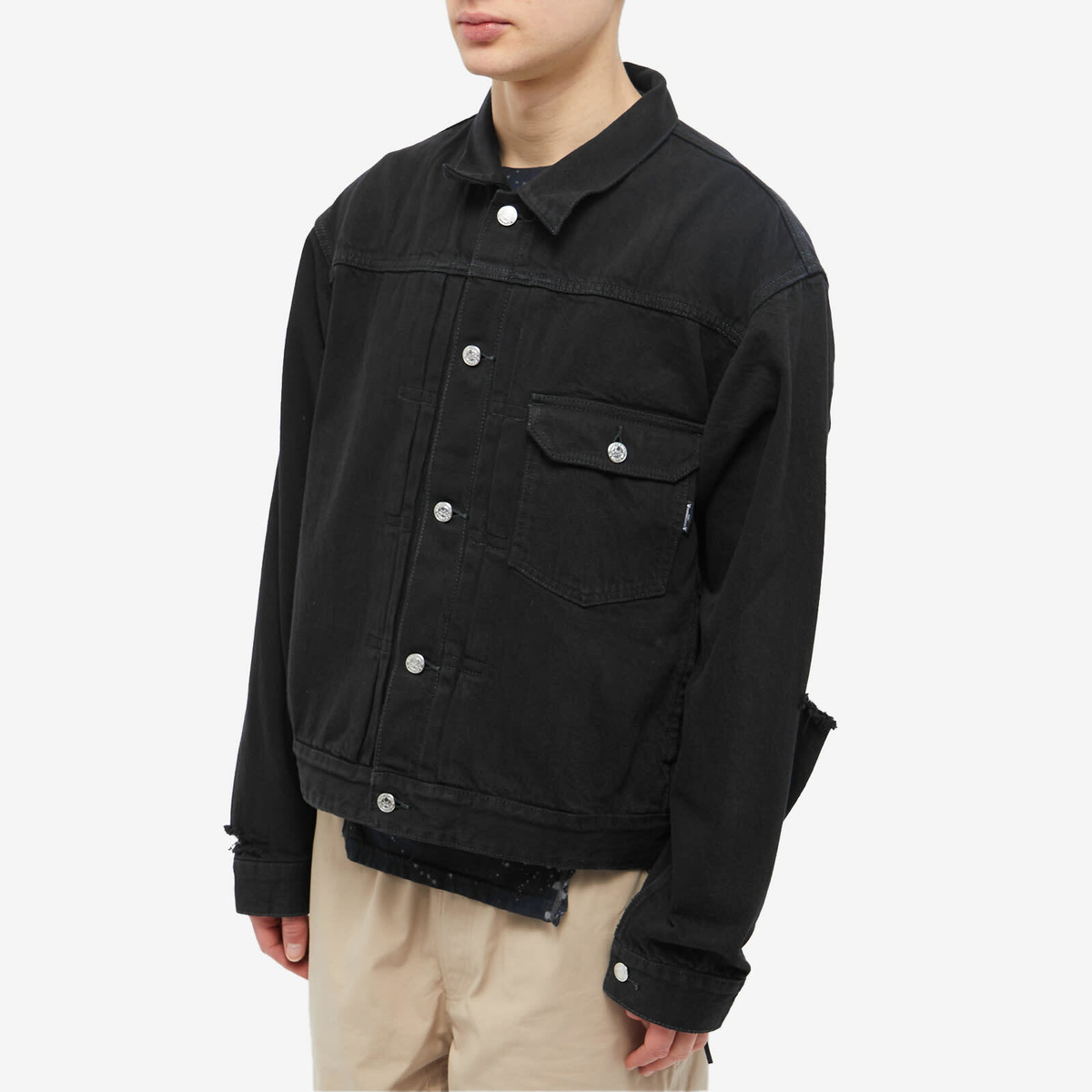 MASTERMIND WORLD Men's Denim Trucker Jacket in Black