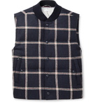 Thom Browne - Slim-Fit Quilted Prince of Wales Checked Wool-Tweed Down Gilet - Blue