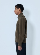 Bottega Veneta Zip-Front High Collar Cardigan