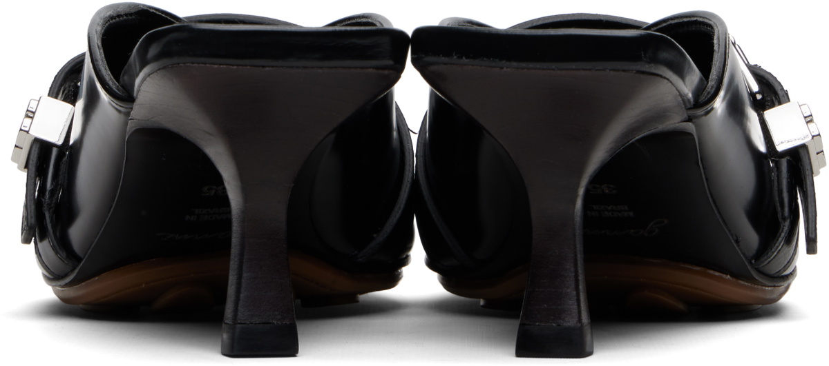 GANNI Black Sue Mule Heels