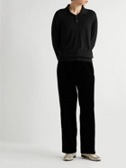 The Row - Gustavo Straight-Leg Cotton and Silk-Blend Velvet Trousers - Black