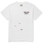 Gallery Dept. - Paint-Splattered Logo-Print Cotton-Jersey T-Shirt - White