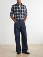 Sunspel - Checked Cotton-Flannel Shirt - Black