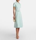 Oscar de la Renta Belted wool-blend midi dress