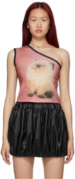 Ashley Williams Pink One Shoulder Tank Top
