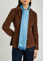 Coach Signature C Logo-jacquard Scarf - Blue - One Size