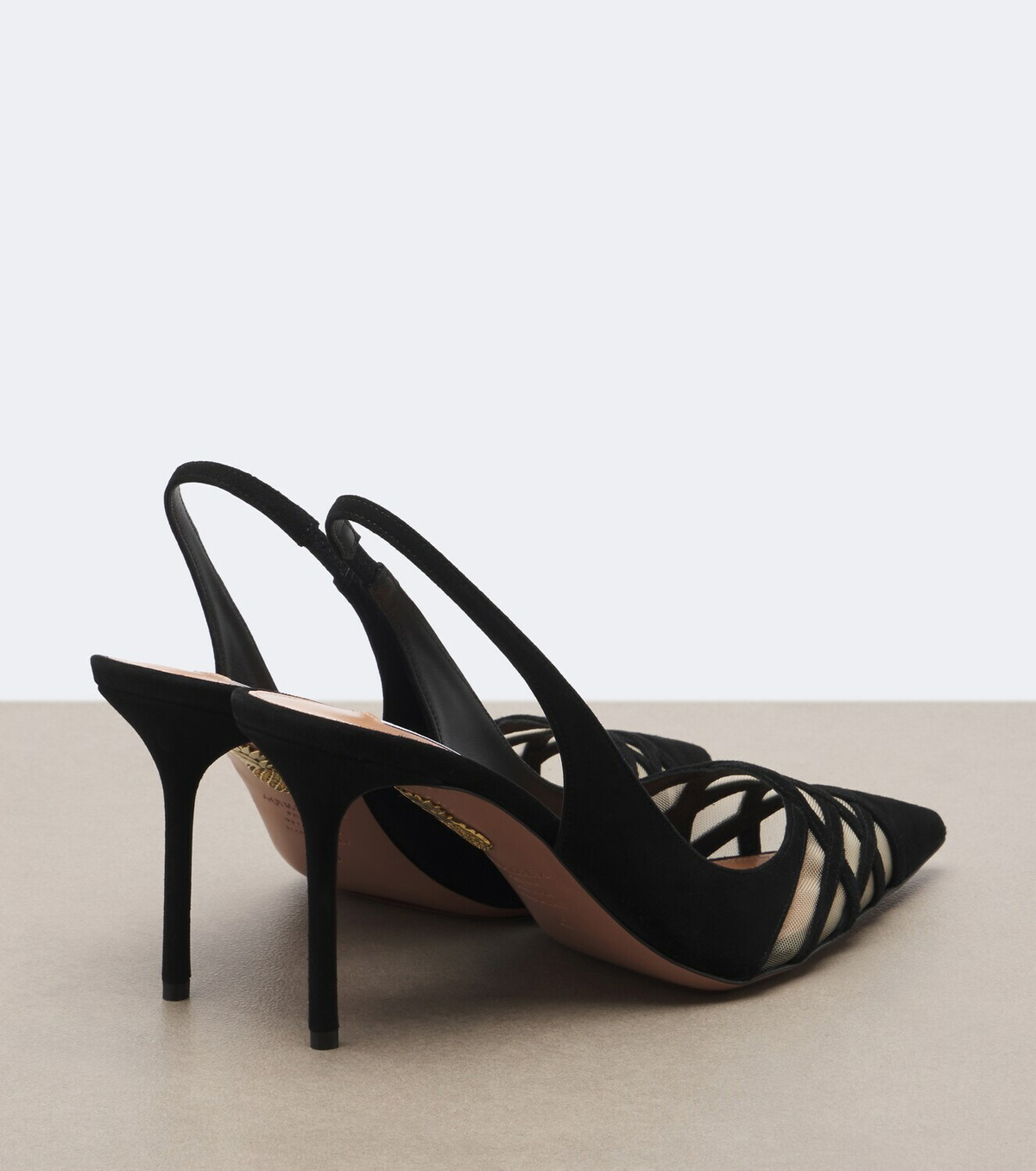 Aquazzura Perfect Match suede slingback pumps