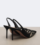 Aquazzura Perfect Match suede slingback pumps