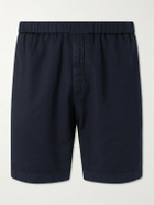 Boglioli - Straight-Leg Stretch Cotton and Linen-Blend Shorts - Blue